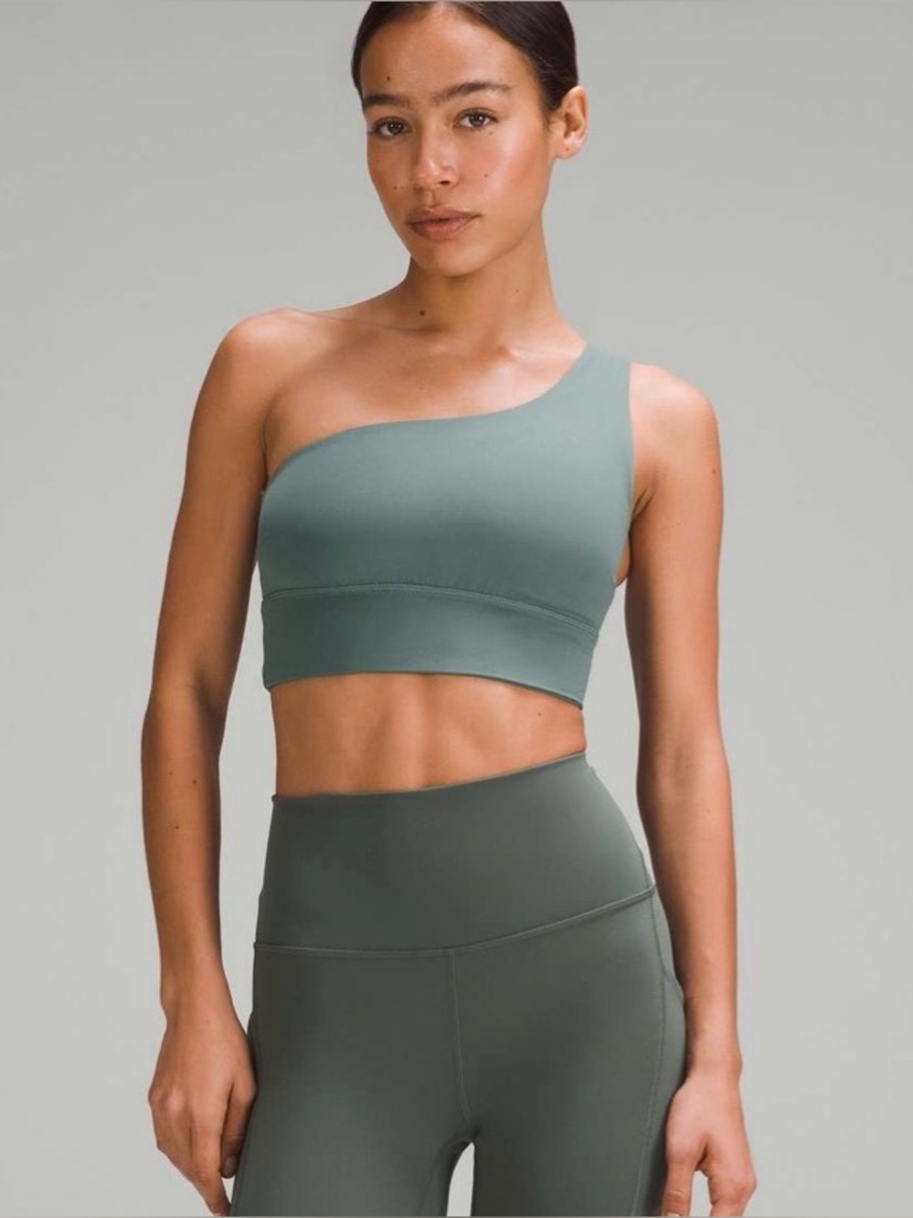 Lululemon Align Asymmetrical Bra *Light Support, C/D Cup Medium Forest